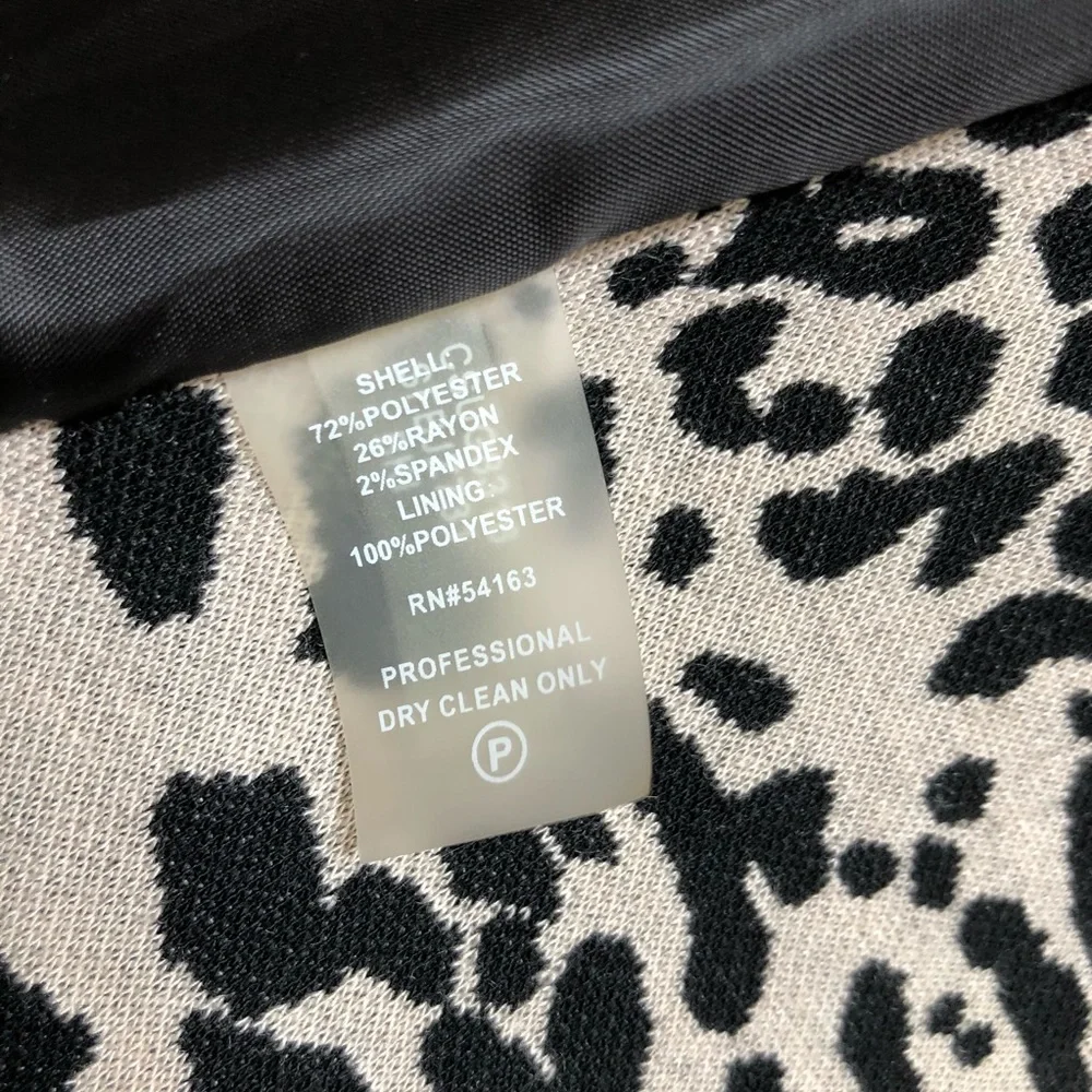 Calvin Klein leopard print ponte knit jacket NWT - Picture 7 of 9